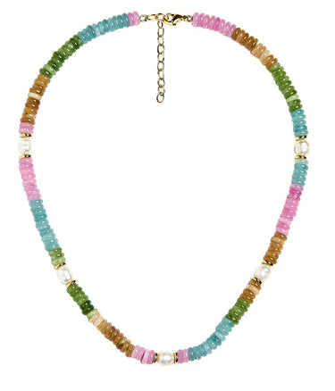 Jenny - Quartz Beaded Necklace with freshwater Pearl - Lisi Lerch