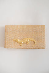 Jillian - Straw Clutch - Gold Charm - Lisi Lerch