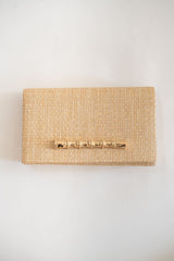Jillian - Straw Clutch - Gold Charm - Lisi Lerch