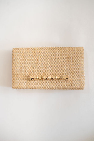 Jillian - Straw Clutch - Gold Charm - Lisi Lerch
