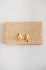 Jillian - Straw Clutch - Gold Charm - Lisi Lerch