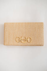 Jillian - Straw Clutch - Gold Charm - Lisi Lerch