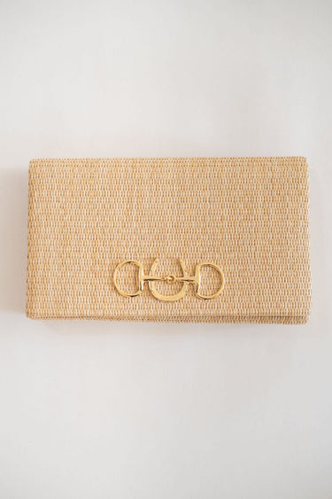 Jillian - Straw Clutch - Gold Charm - Lisi Lerch