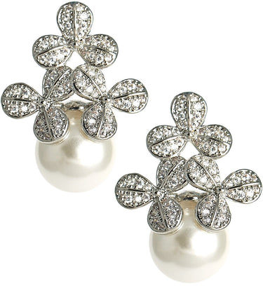 Kennedy Earrings - Rhinestone & Pearl - 18k Gold Plated - Kristin Kennedy Collection - Lisi Lerch