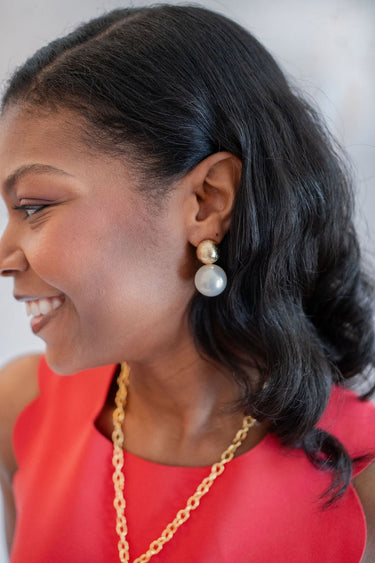 Kyle Double Ball Stud - Two Toned Pearl - Lisi Lerch