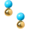 Large Belle Stud - Brushed Gold & Turquoise - 18k Gold Plated - Belle of the Ball Collection - Lisi Lerch