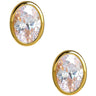 Large Bezel Oval Stud - 18k Gold Plated - Lisi Lerch