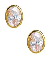 Large Bezel Oval Stud - 18k Gold Plated - Lisi Lerch