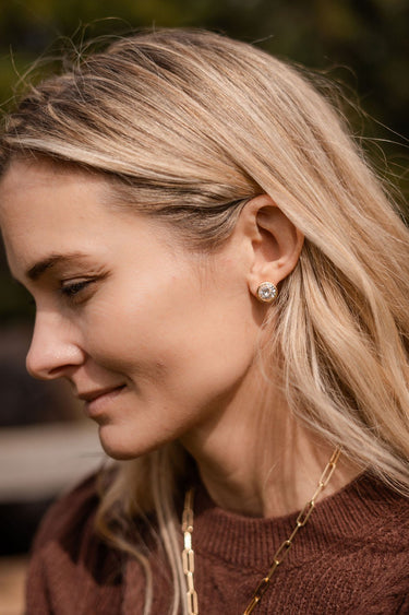 Large Bezel Stud - 18k Gold Plated - Lisi Lerch