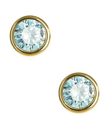 Large Bezel Stud - Gem Stone Colors - 18k Gold Plated - Lisi Lerch