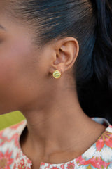 Large Bezel Stud - Gem Stone Colors - 18k Gold Plated - Lisi Lerch