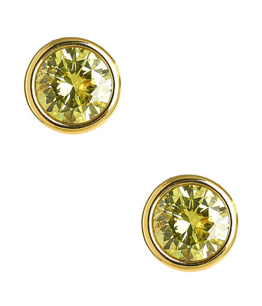 Large Bezel Stud - Gem Stone Colors - 18k Gold Plated - Lisi Lerch