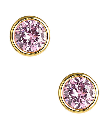Large Bezel Stud - Gem Stone Colors - 18k Gold Plated - Lisi Lerch