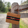 Large Charlotte - Black/Green Red Stipe Layer with Horseshoe Snaffle - Lisi Lerch