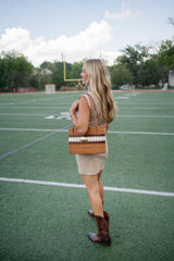 Large Charlotte - Chocolate/Tan Harvest Layer - Football - Lisi Lerch
