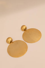 Large Gold Matte Circle Earrings-Sample Sale- Final Sale - Lisi Lerch