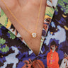 Large Gold Rhinestone Bezel Necklace - 18k Gold Plated - Sample Sale - Final Sale - Lisi Lerch