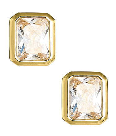 Large Rectangle Bezel Stud - 18k Gold Plated - Lisi Lerch