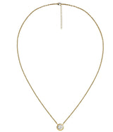 Large Rhinestone Bezel Necklace - 18k Gold Plated - Lisi Lerch