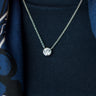Large Silver Rhinestone Bezel Necklace - 18k Gold Plated - Sample Sale - Final Sale - Lisi Lerch