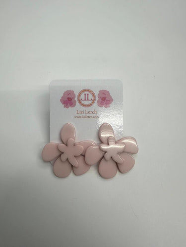 Light Pink Double Flower Acrylic Earring - Sample Sale Final Sale - Lisi Lerch