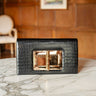 Lillian Black Croc Clutch - Lisi Lerch