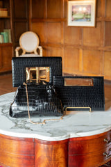 Lillian Black Croc Clutch - Lisi Lerch
