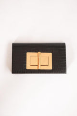  Lillian Black Croc Clutch 