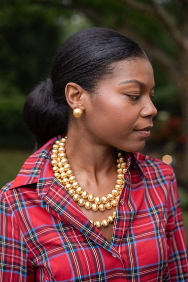 Lisi Lerch 18mm Georgia Brushed Ball Studs - 18k Gold Plated  