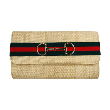 Lisi Lerch Avery Clutch - Green and Red Striped Band with Snaffle