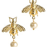 Lisi Lerch Bee Pearl Drop Stud - Gold 