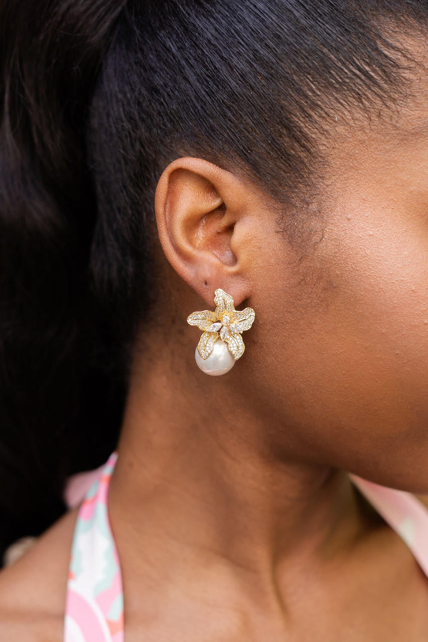 Lisi Lerch Beth - Rhinestone & Pearl Stud  