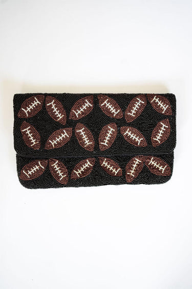 Lisi Lerch Black Football - Beaded Clutch
