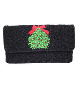 Lisi Lerch Black Mistletoe - Beaded Clutch  