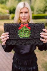 Lisi Lerch Black Mistletoe - Beaded Clutch  