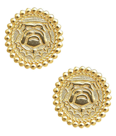 Lisi Lerch Bulldog Coin Stud - Gold Earring