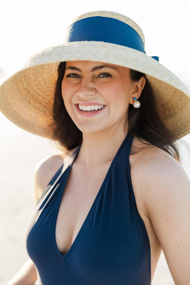 Lisi Lerch Carolyn - Blue Stone - Big Stone and Pearl Stud - Belle of the Ball 