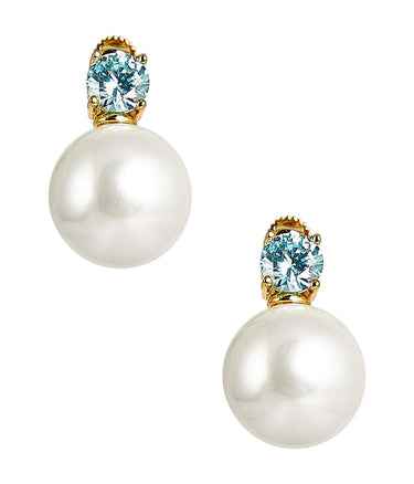 Lisi Lerch Carolyn - Blue Stone - Big Stone and Pearl Stud - Belle of the Ball 