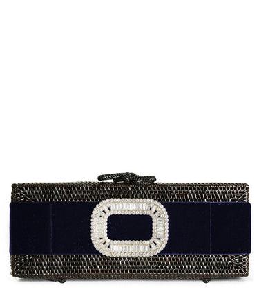 Lisi Lerch Colette Black - Velvet Bow & Rhinestone Buckle 