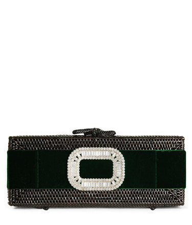 Lisi Lerch Colette Black - Velvet Bow & Rhinestone Buckle 