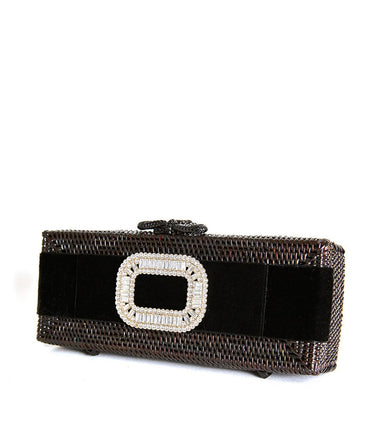 Lisi Lerch Colette Black - Velvet Bow & Rhinestone Buckle 