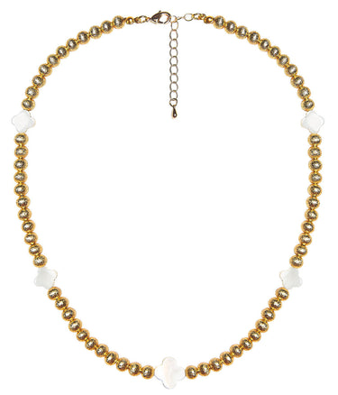 Lisi Lerch Diana Single Strand Beaded Necklace 6mm - Multi Mother of Pearl Clover