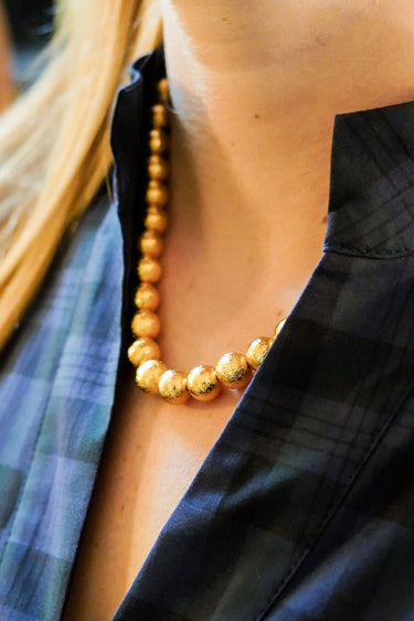 Lisi Lerch Diana Single Strand Beaded Necklace - Brushed Gold 