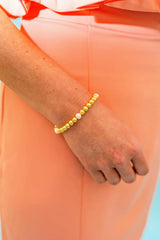 Lisi Lerch Georgia 6mm Gold Beads and Freshwater Pearl - Bracelet  