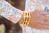 Georgia Beaded Bracelet Stack - 2 - 10 mm with Freshwater Pearls and - 1 - 14mm Mixed Beads - Lisi Lerch
