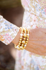 Lisi Lerch Georgia Beaded Bracelet Stack  - 2 - 10 mm with Freshwater Pearls and - 1 - 14mm Mixed Beads 