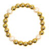 Lisi Lerch Georgia - Gold  & Freshwater Pearl Beaded Bracelet 