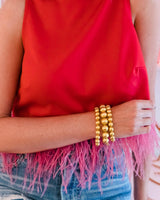 Lisi Lerch Georgia - Gold Beaded Bracelet Set - 2 - 10MM and  1- 14MM 