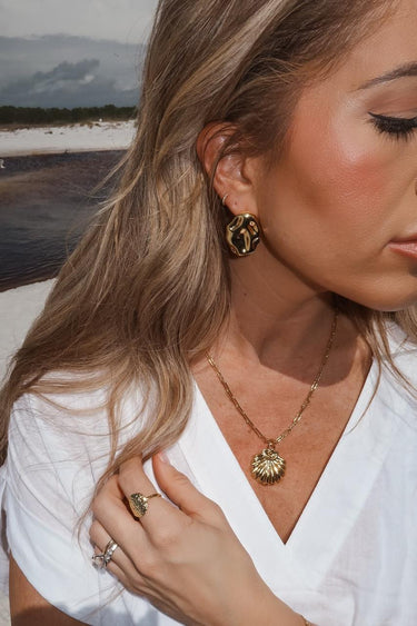 Lisi Lerch Golden Horizon - Earring Stud - 18k Gold Plated - Jess Fay Collection 