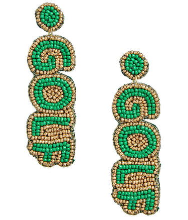 Lisi Lerch Green and Gold Golf Earrings